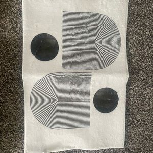 Geometric pattern grey small rug